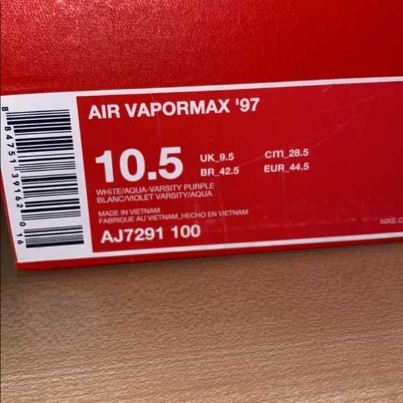 Air Vapormax 97 White/Aqua-Varsity Purple - Picture 4 of 8